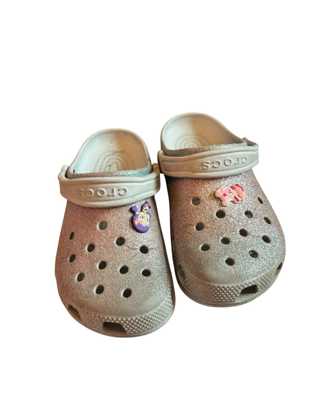 CLOSET CLEAN OUT! Crocs Kids Classic Glitter Clogs Silver Sparkle